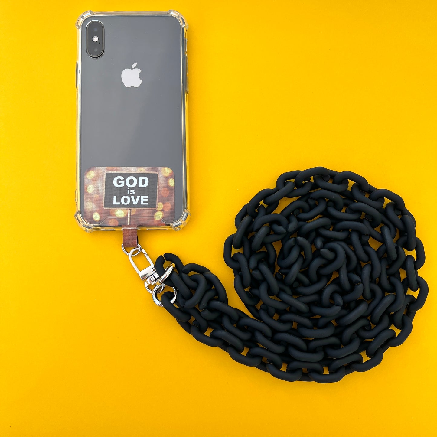 Chain Link Phone Strap, Black