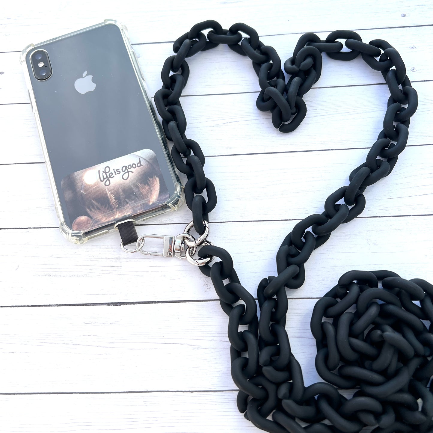 Chain Link Phone Strap, Black